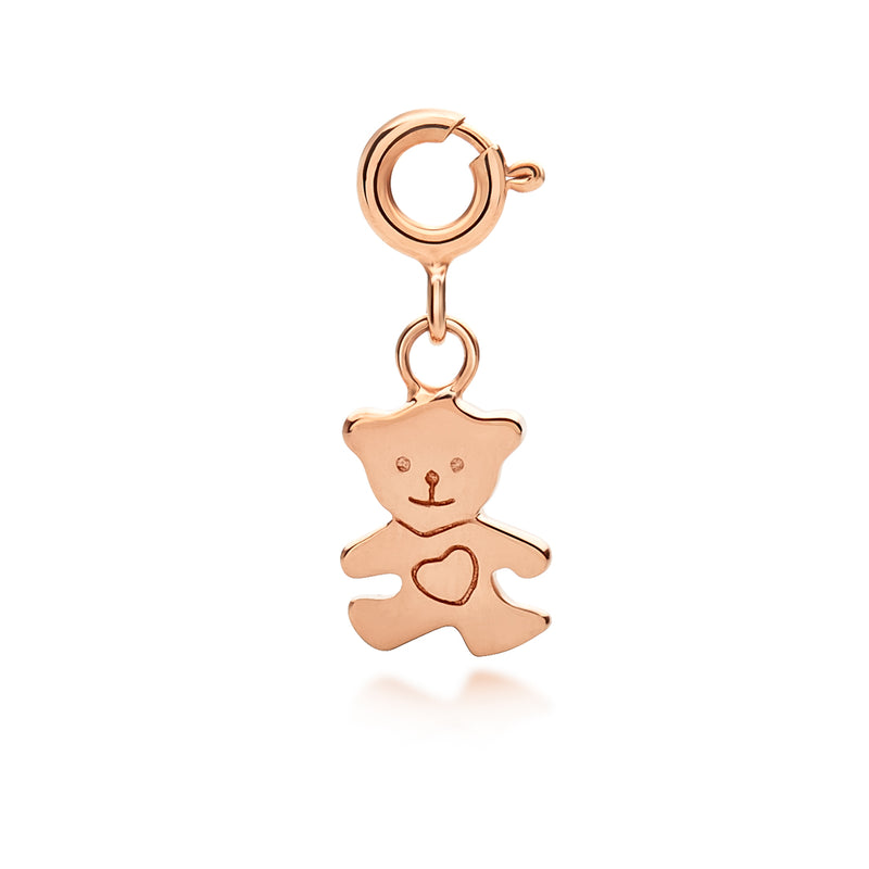 Children's Teddy Bear Charm - Rose gold Charm