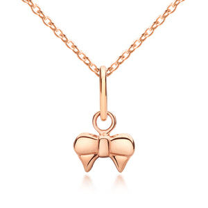 Girl's Rose Gold Bow Necklace