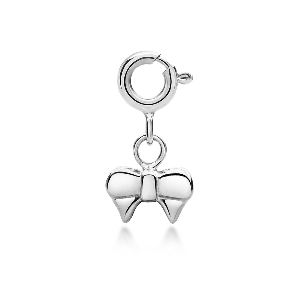 Girl's charms, bow charm in sterling silver