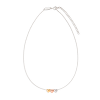 Children's Heart Necklace - Three hearts, three-toned jewellery