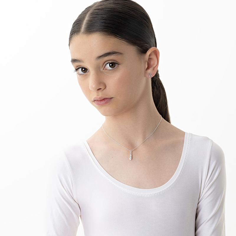Tiny Dancer Ballet Slipper Pendant - Sterling Silver