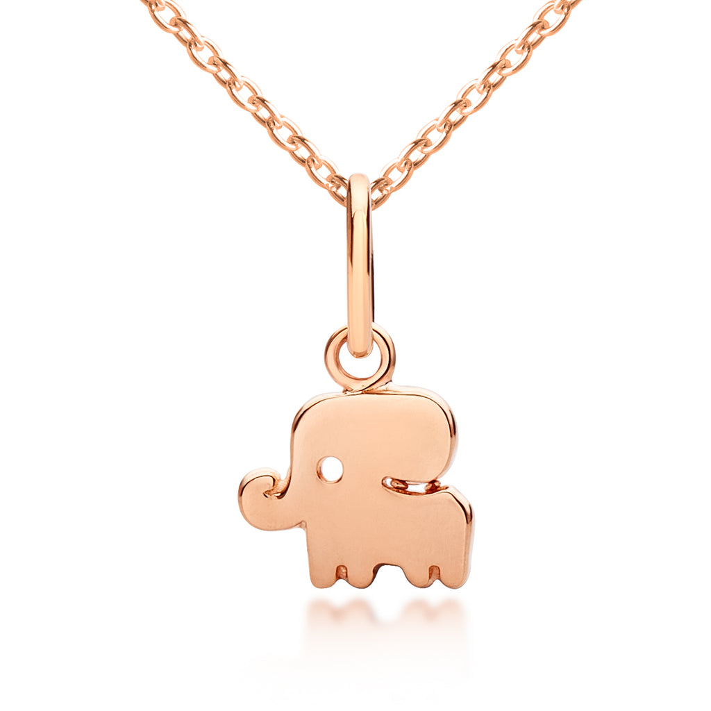 Children's Rose Gold Lucky Elephant adjustable Necklace