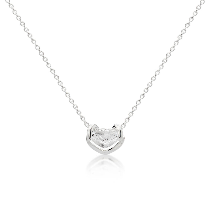 Mega Puff Heart Necklace - Sterling Silver