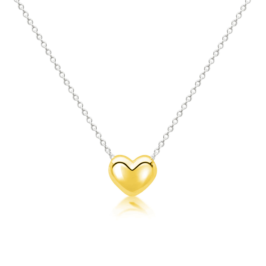 Mega Puff Heart Necklace - Yellow Gold