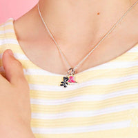 High Top Pink Shoe on Necklace Chain for Children