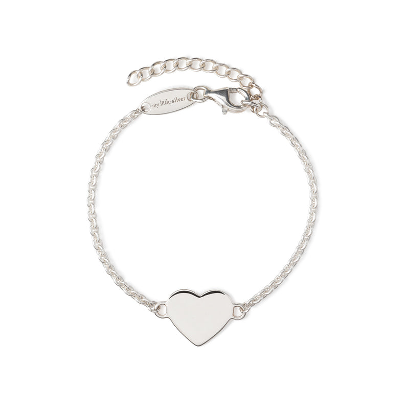 Children's Heart Bracelet - Silver engraveable bracelet