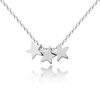 Three Floating Stars Necklace - Sterling Silver
