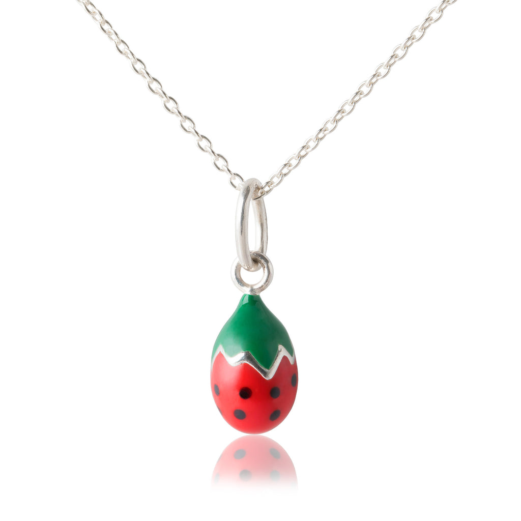 Children's Strawberry Pendant & Adjustable Necklace